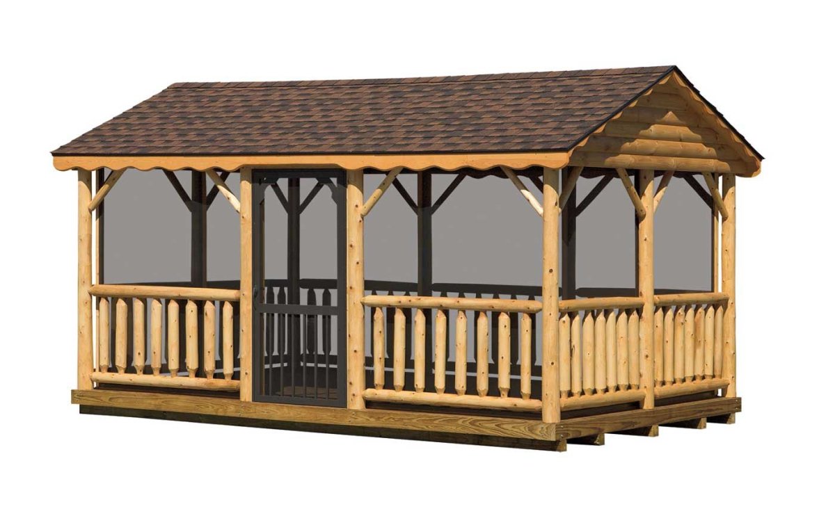 Беседка прямоугольная с двускатной крышей
