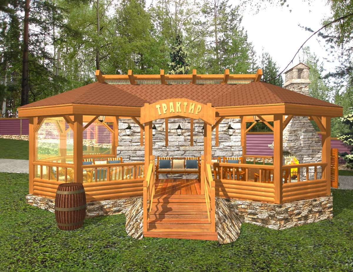Деревянные беседки для детских садов