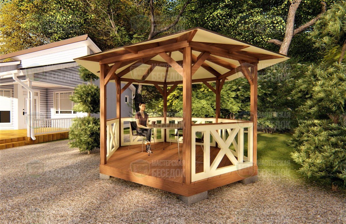 Теневой навес 3х3м