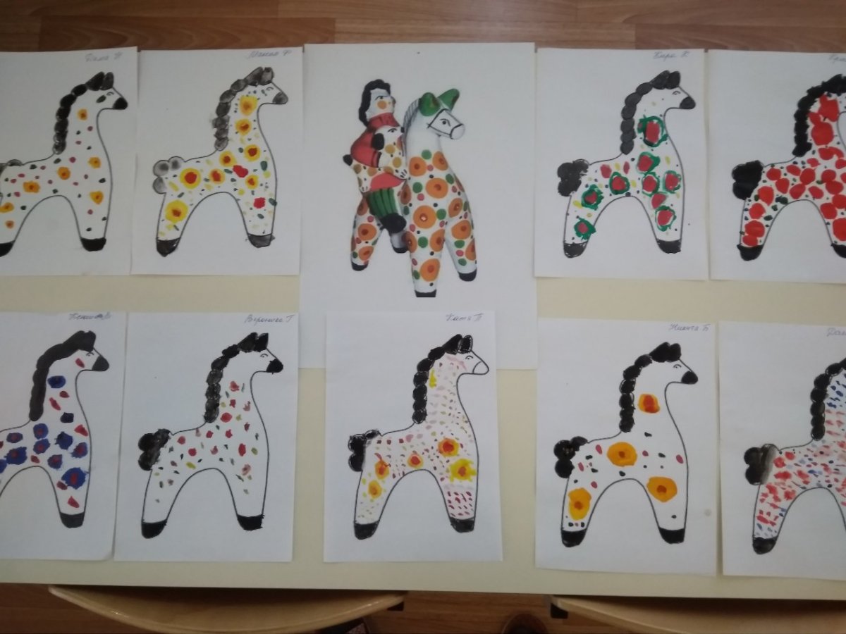 Дымковский козлик раскраска для малышей