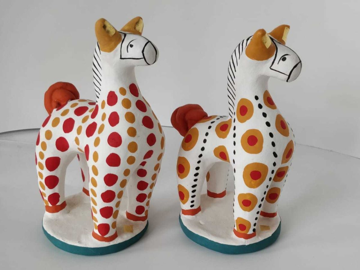 Дымковская игрушка козлик рисование