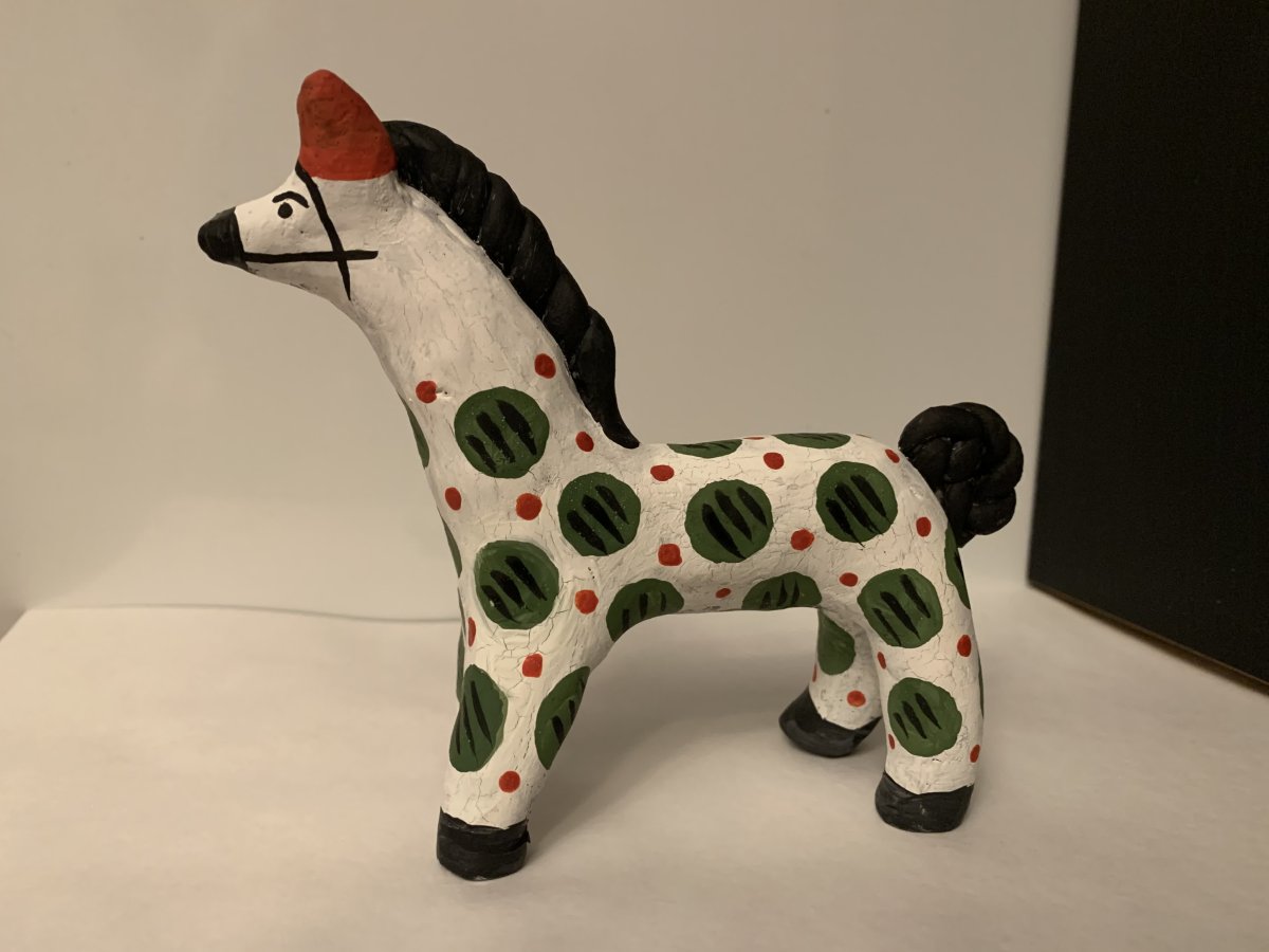 Дымковский конь трафарет