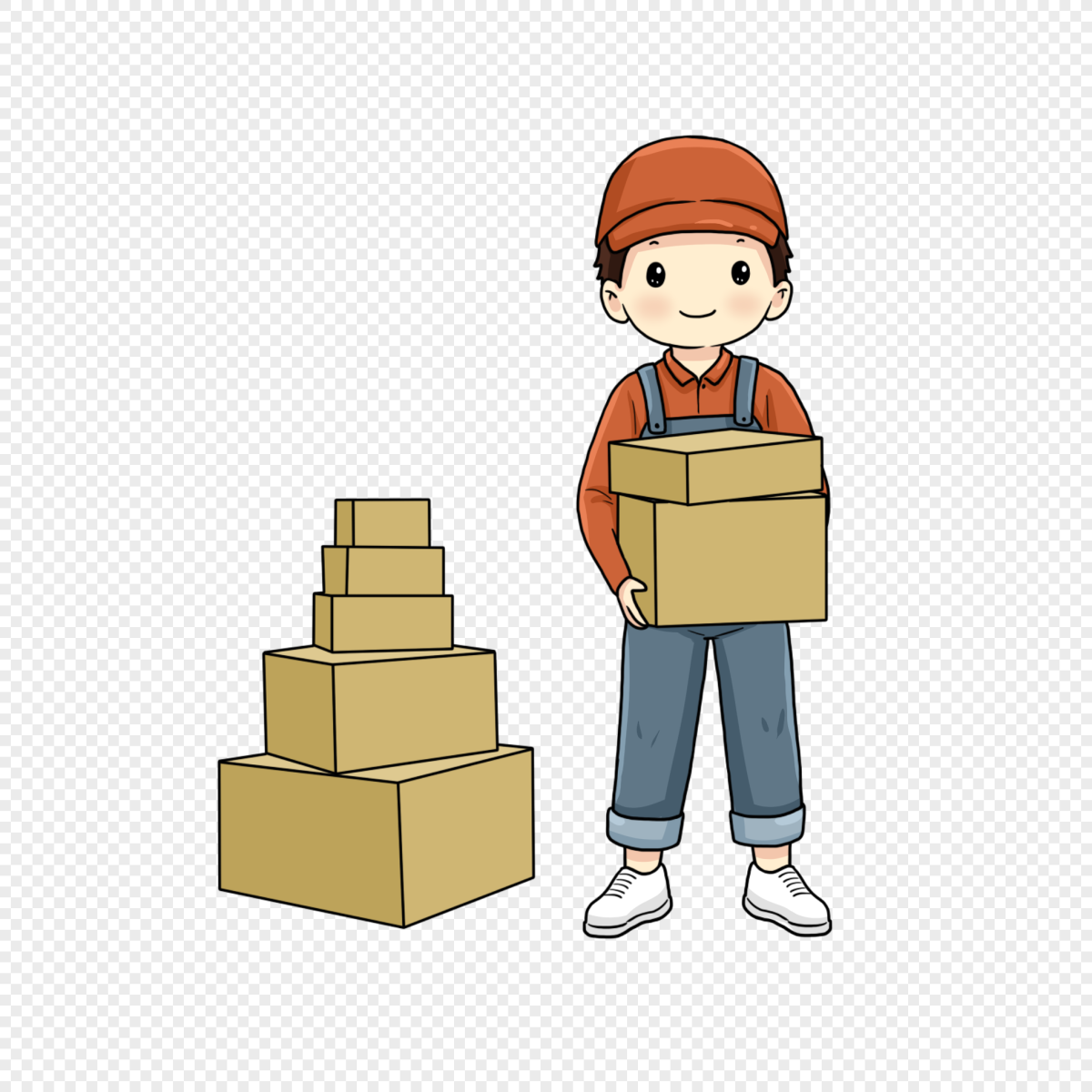 Человек с посылкой иконка