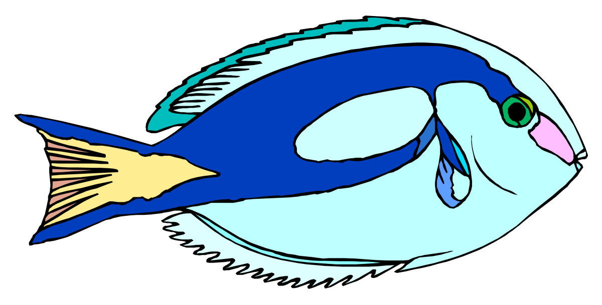 Лайн клипарт рыба
