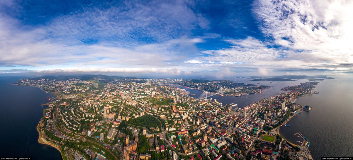 Золотой Рог Владивосток с высоты