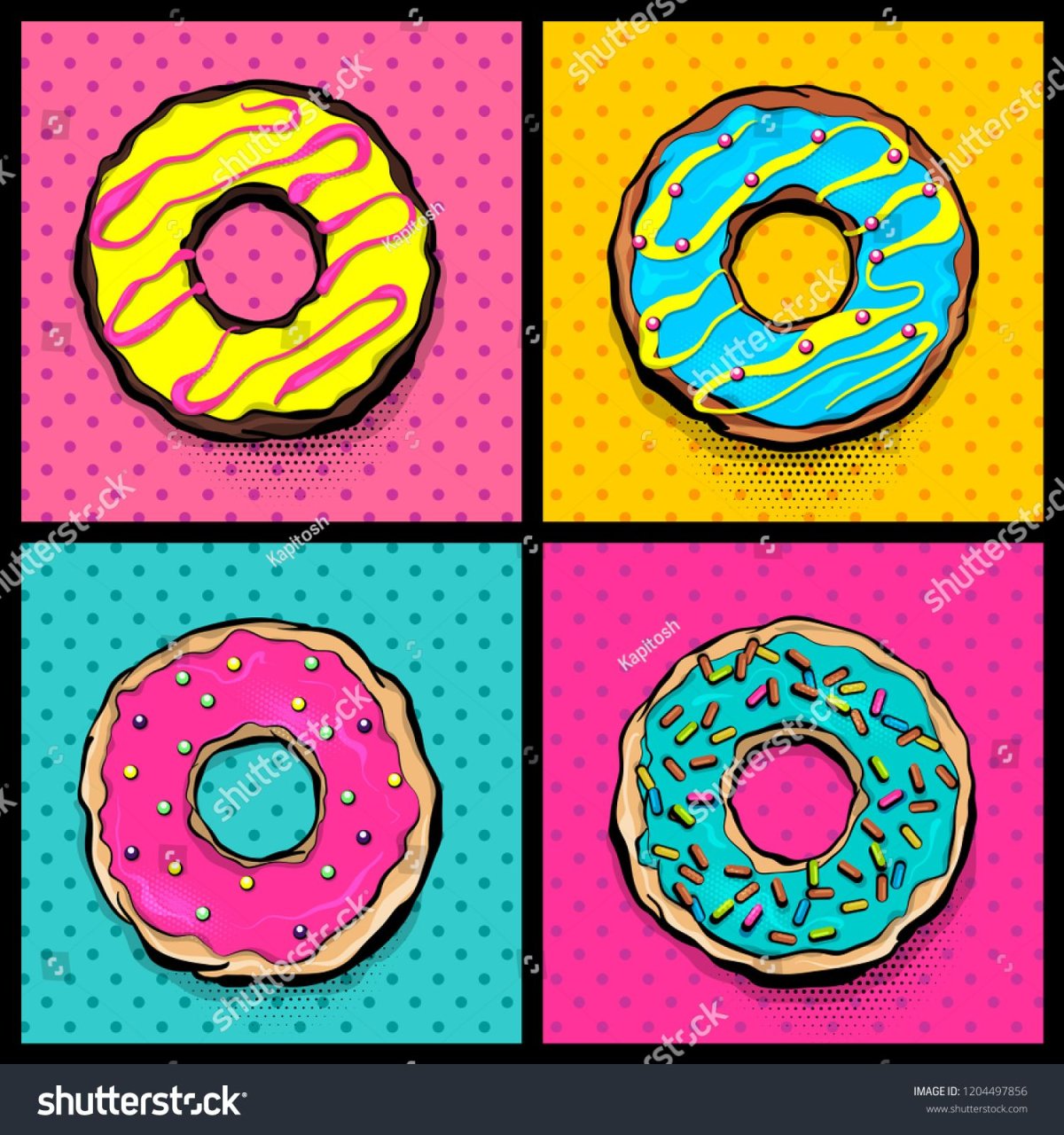 Круассан или пончик поп арт