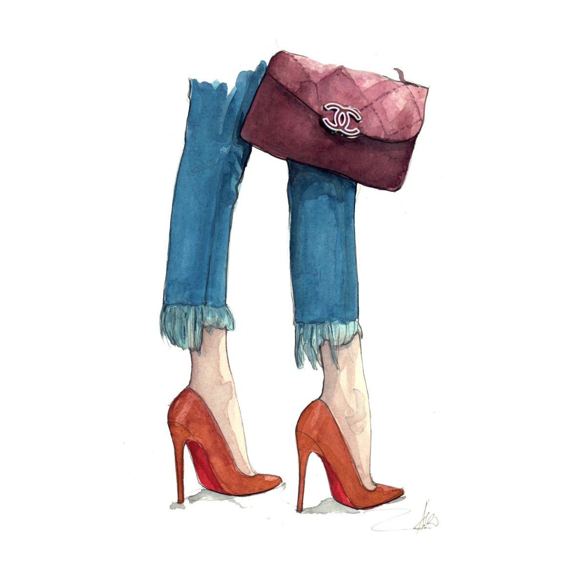 Фэшн иллюстрации туфли