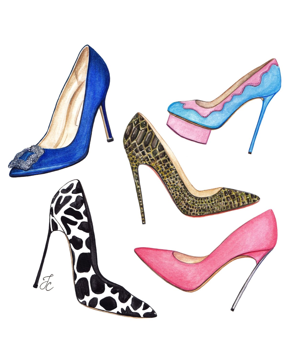Эскиз туфель на каблуке