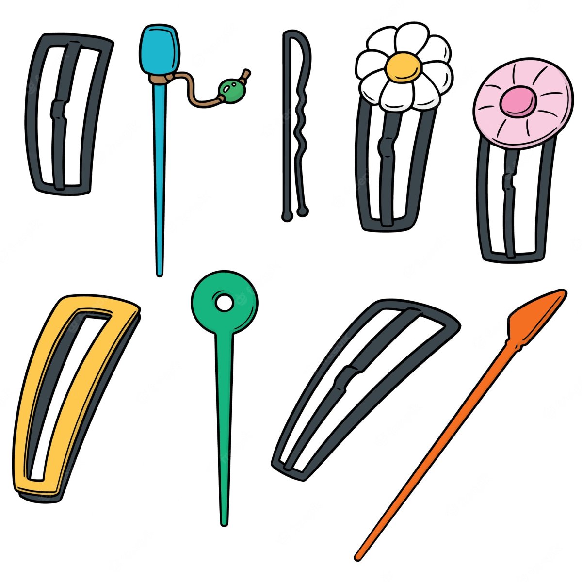 Заколки нарисованные