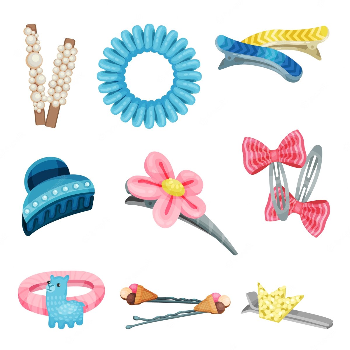 Клипарт векторный заколки