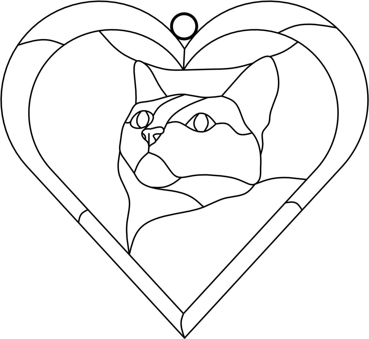 Витраж кошки трафарет