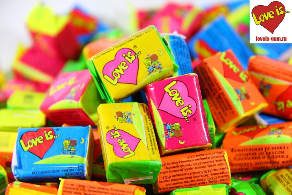 Жевательная резинка Love is микс 9шт 37,8 г