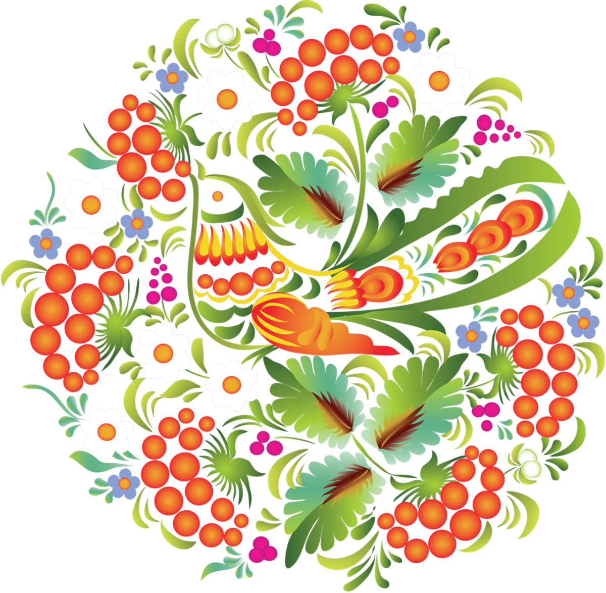 Петриковская роспись вектор