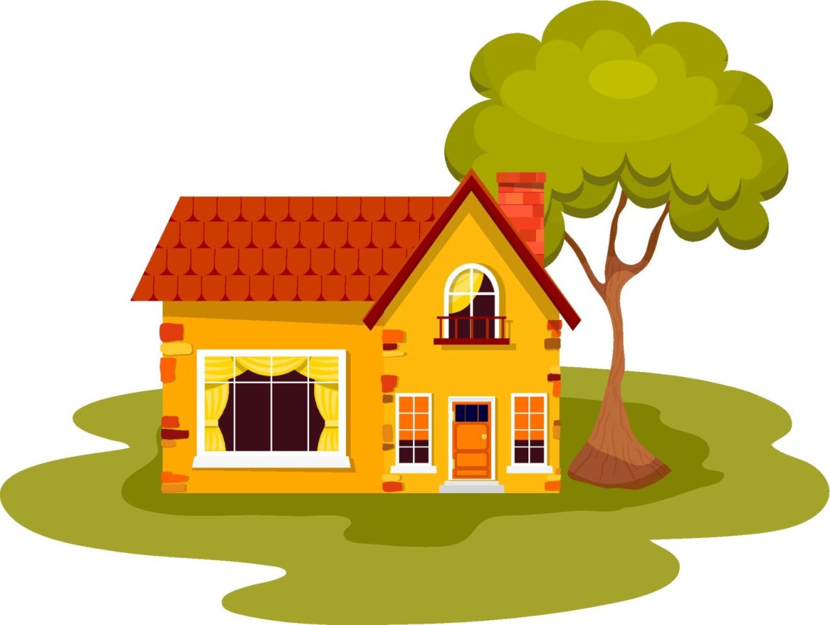 Желтый домик клипарт