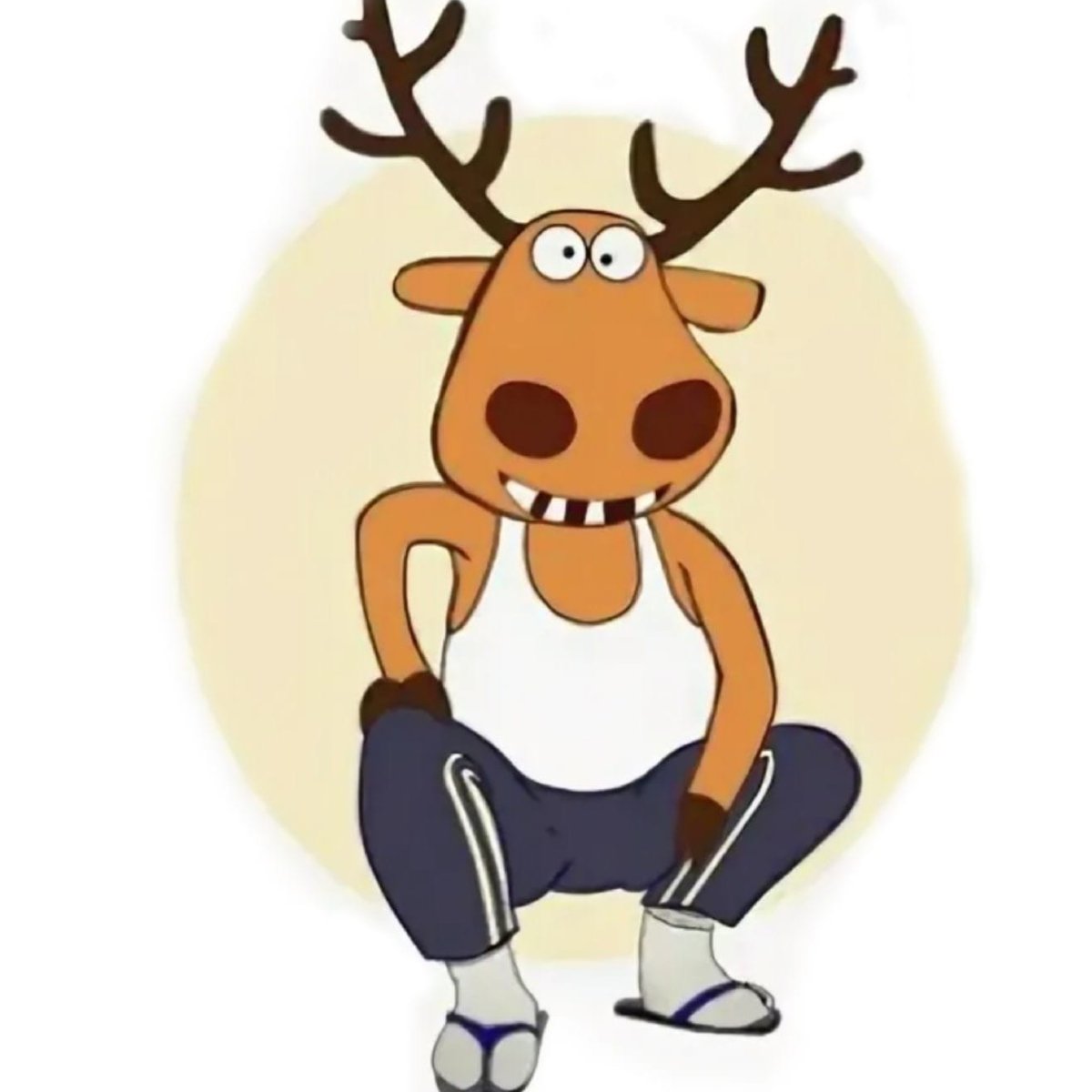 Стикер олень подслушано