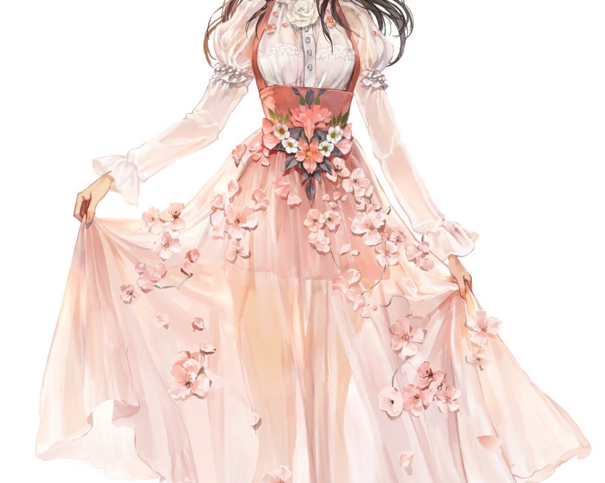 Девушка в платье аниме