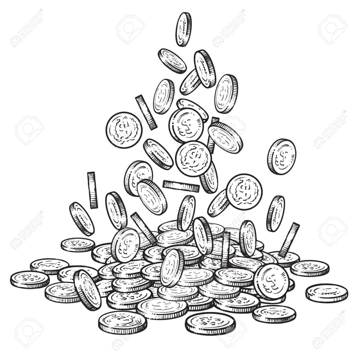 Монеты карандашом