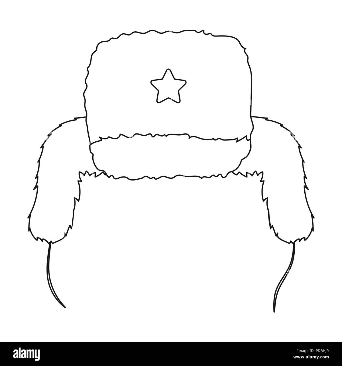 Шапка ушанка раскраска для детей