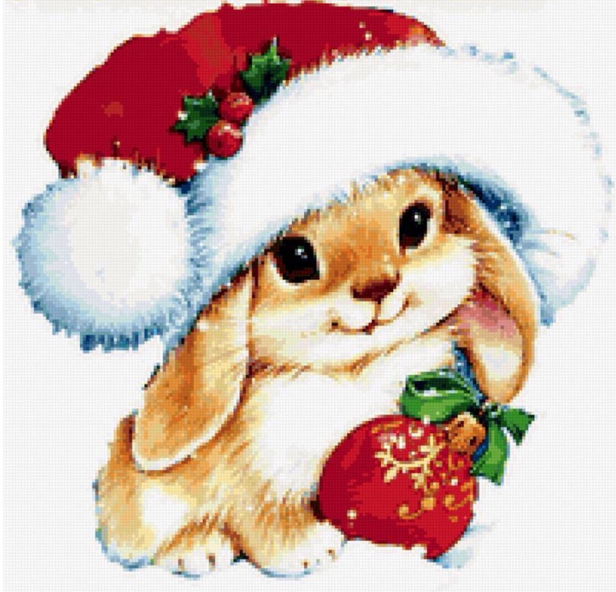 Новогодний кролик вектор