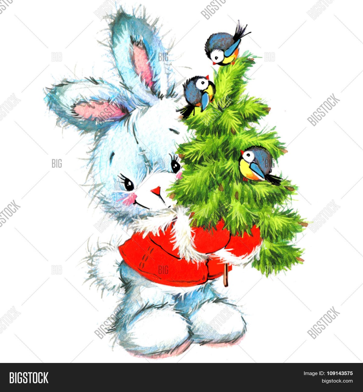 Картинка новогоднего зайчика раскраски маленькие