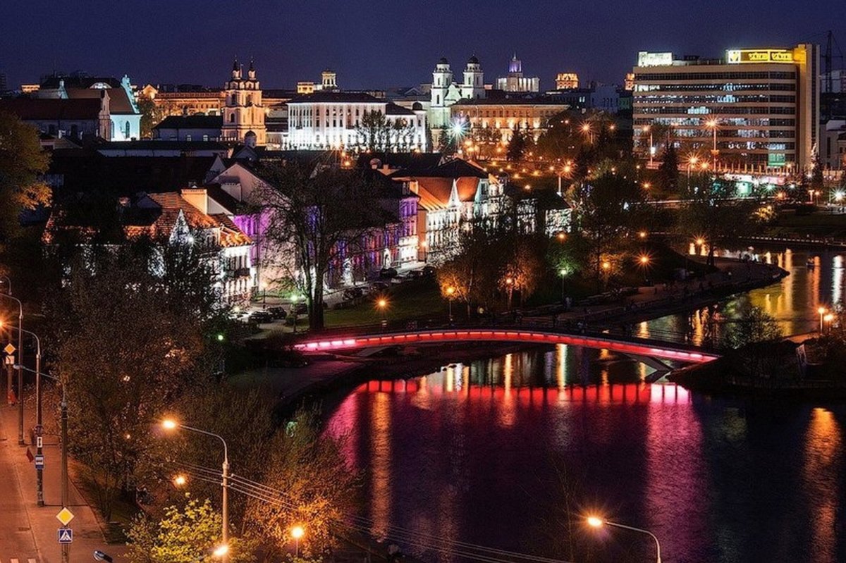 Ночной Минск улица Ленина