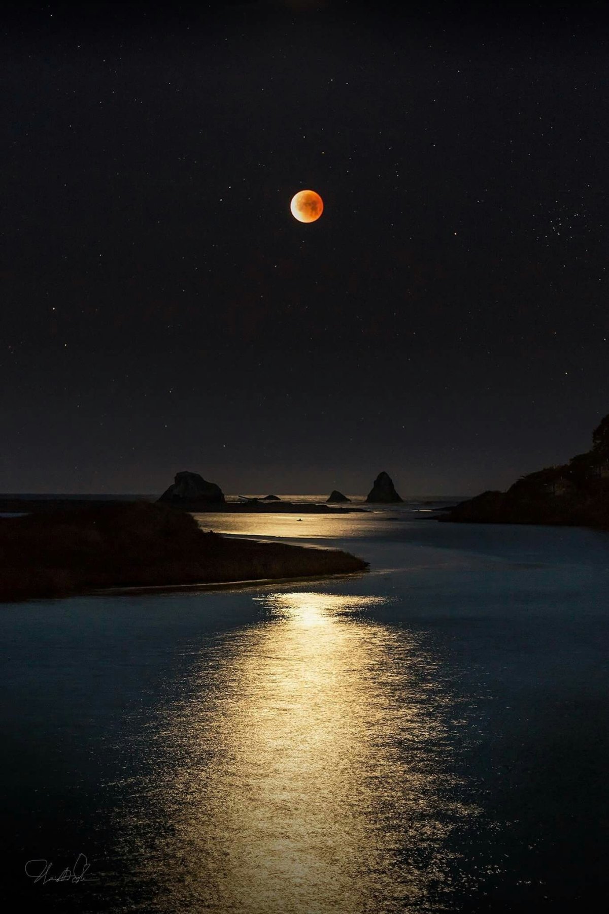 Ночное небо с луной