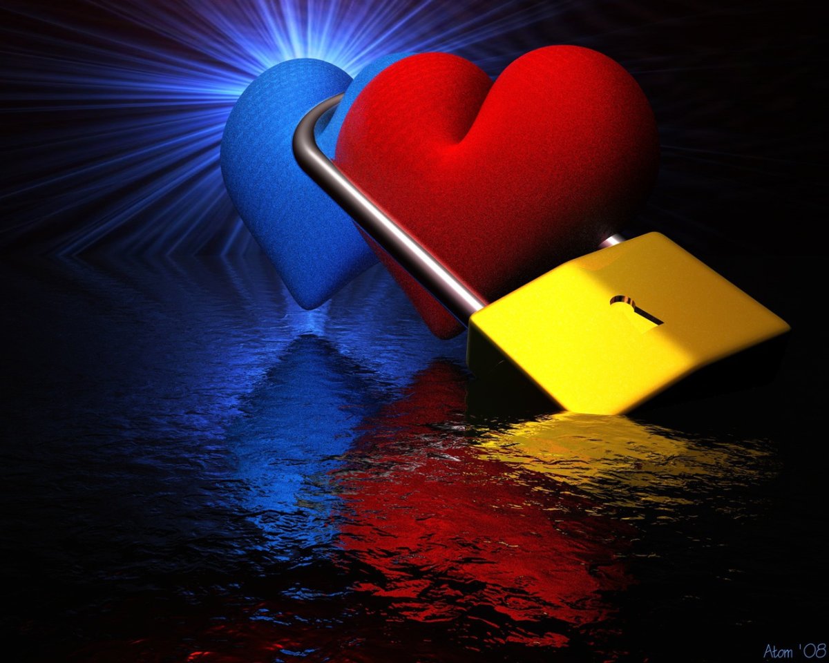 Красно синее сердце