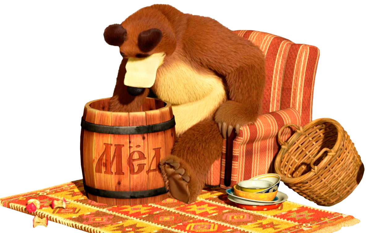 Медведь с бочкой меда