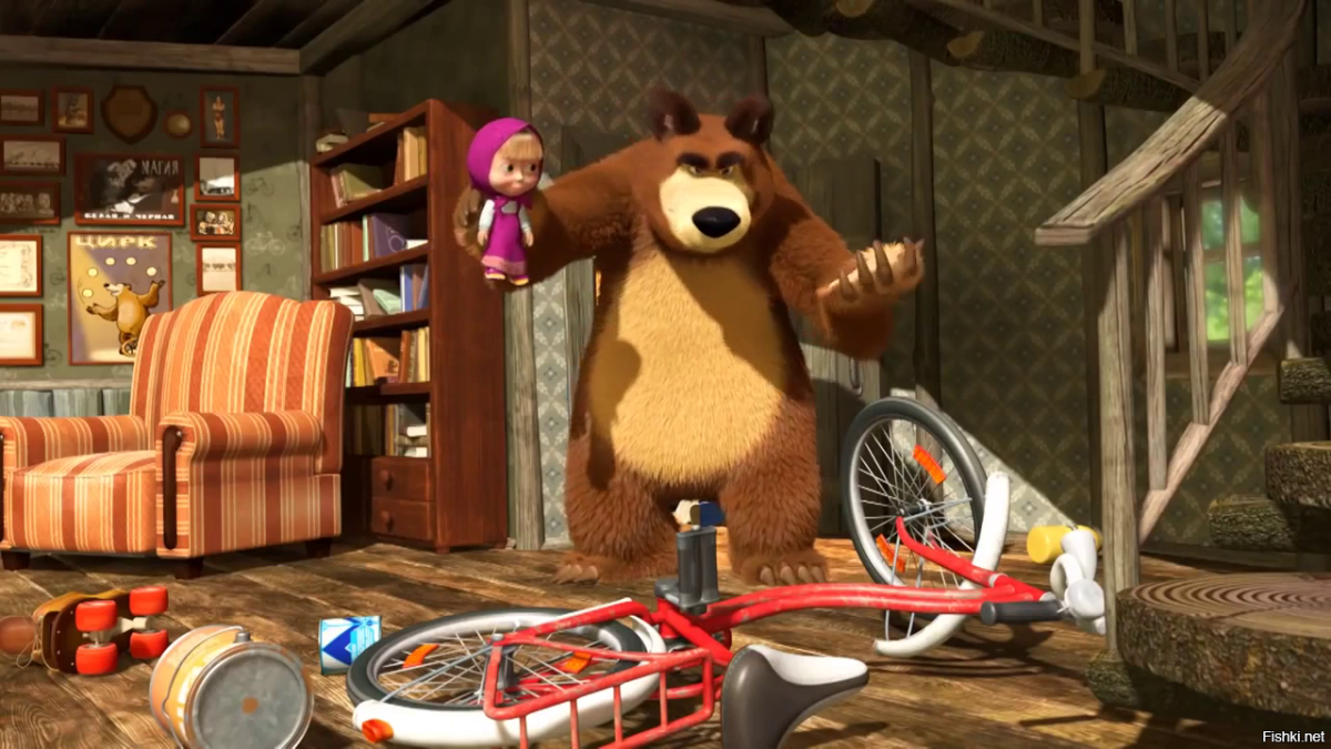 Маша и медведь рыбалка
