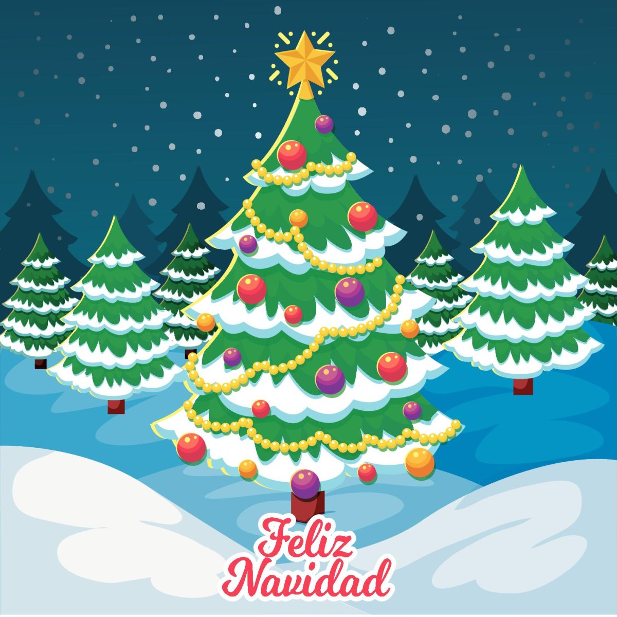 Новогодние елки мультяшные