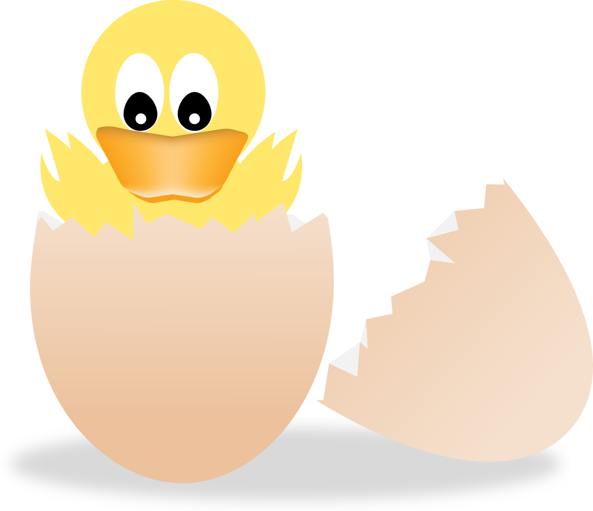 Цыпленок и пасхальные яйца акварель