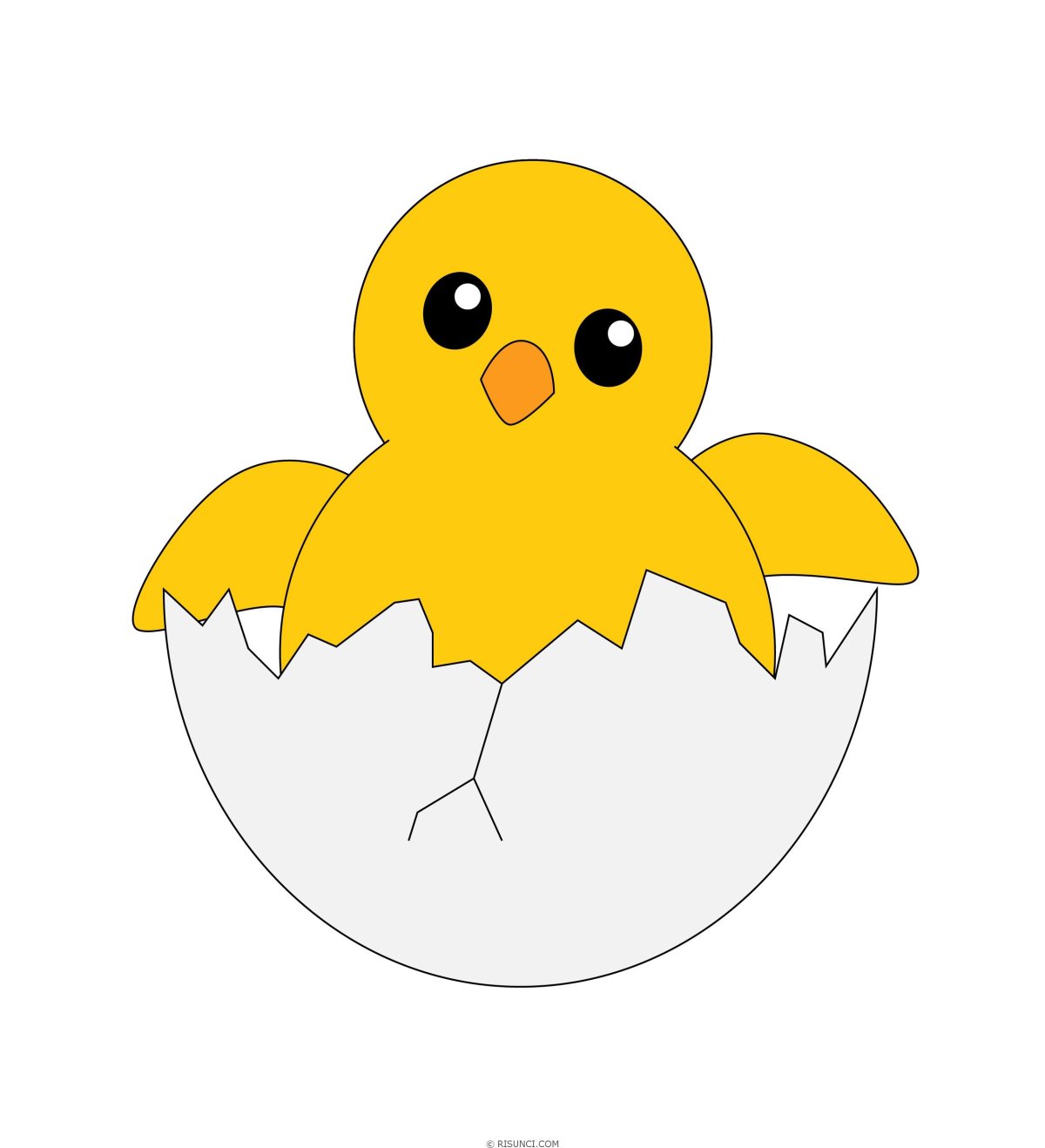 Цыпленок в скорлупе вектор