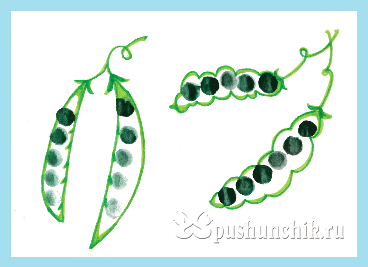 Аппликация горох