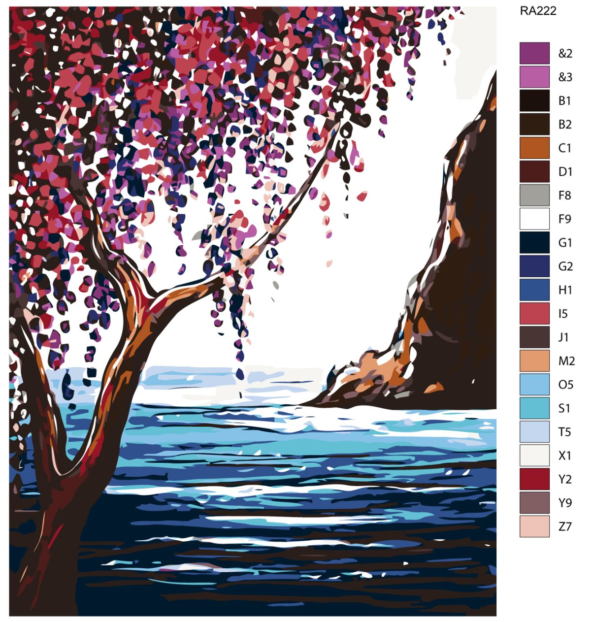 Пейзаж гуашью