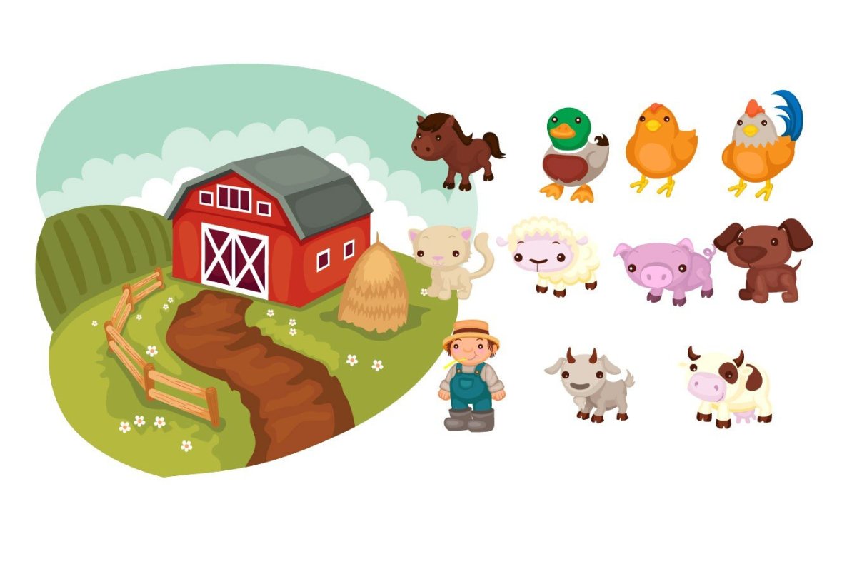 Сюжетная картина на ферме