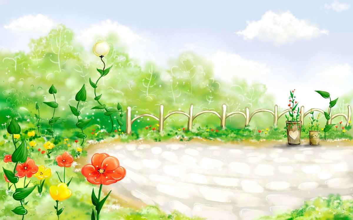 Сад мультяшный