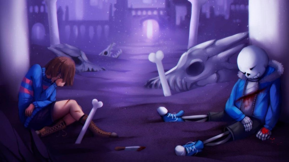 Андертейл Санс и Фриск геноцид арт