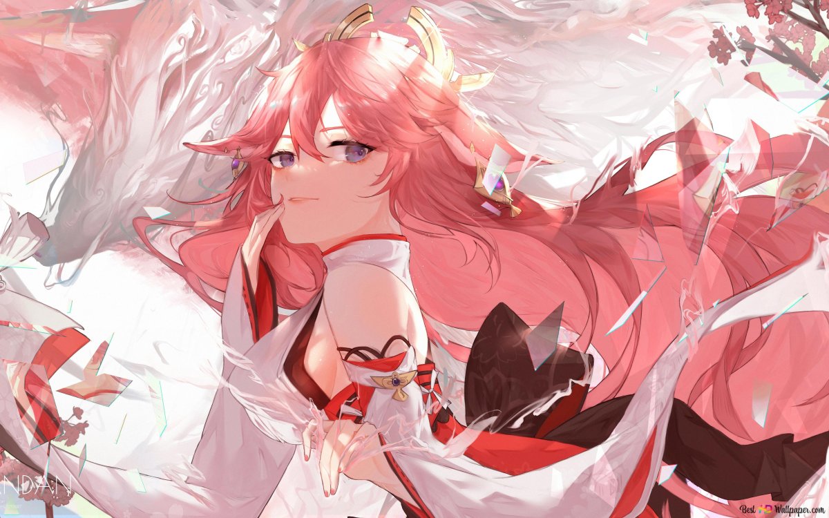 Яэ Мико Genshin Impact арт