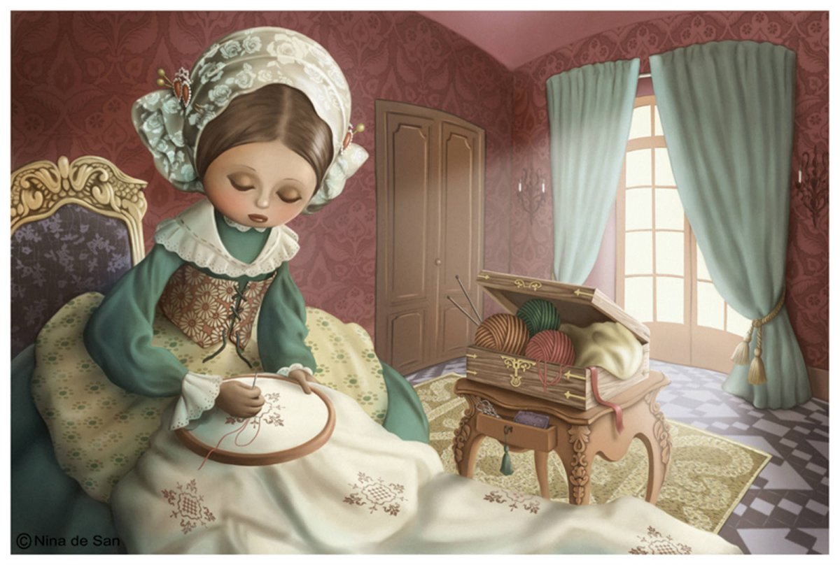 Рукодельница иллюстрация