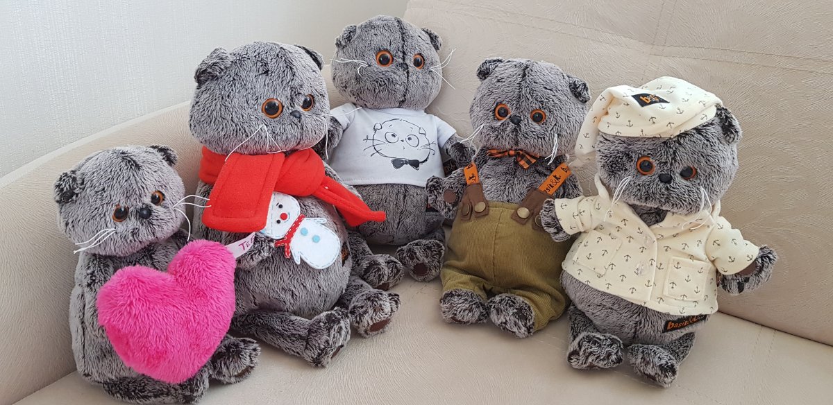 Мягкая игрушка Basik&co кот Басик Baby с соской 20 см