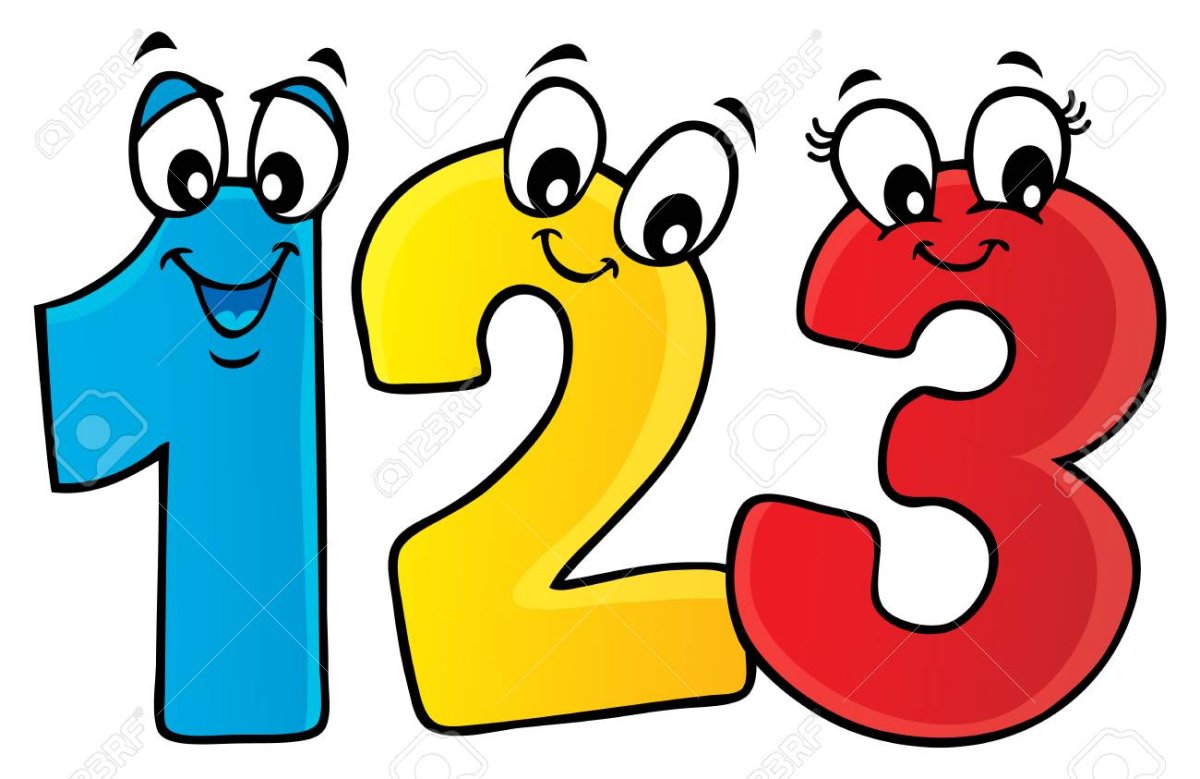 Цифра 2 акварель