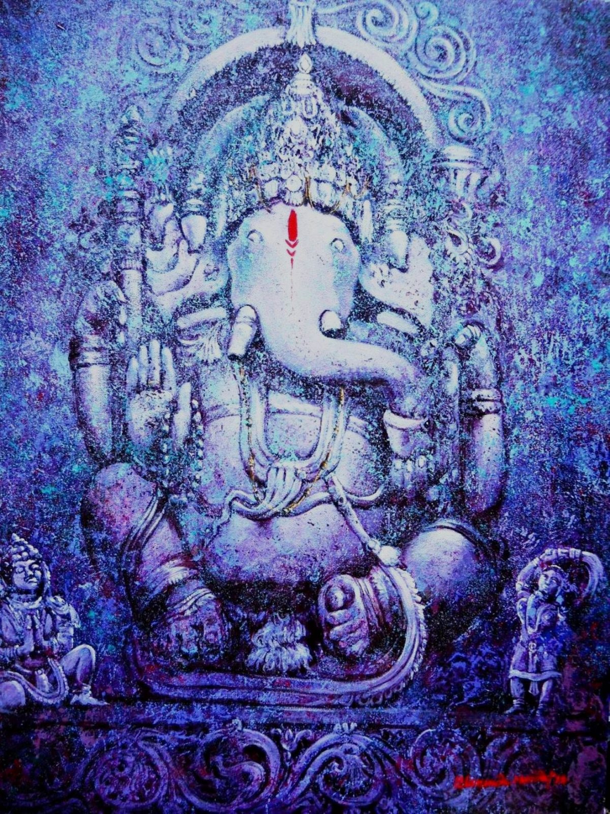 Полотно с Ганешей