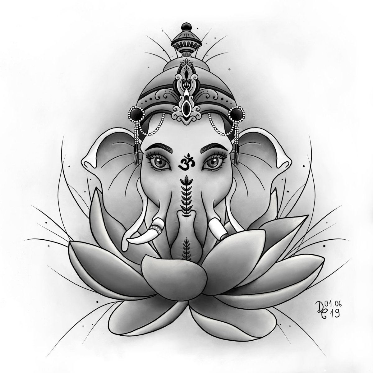 Бог Ганеша тату