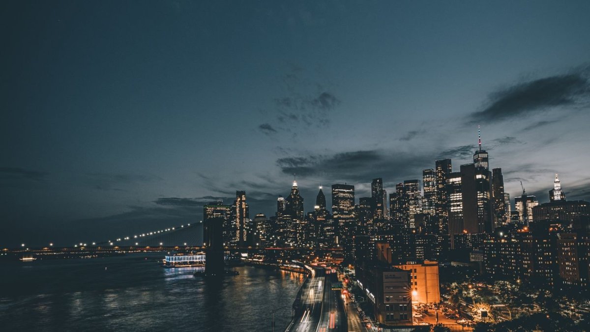 Ночной город Нью-Йорк 4к