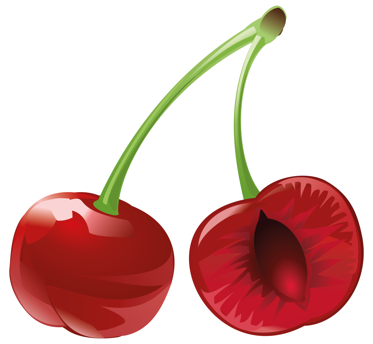 Вишня на прозрачном фоне