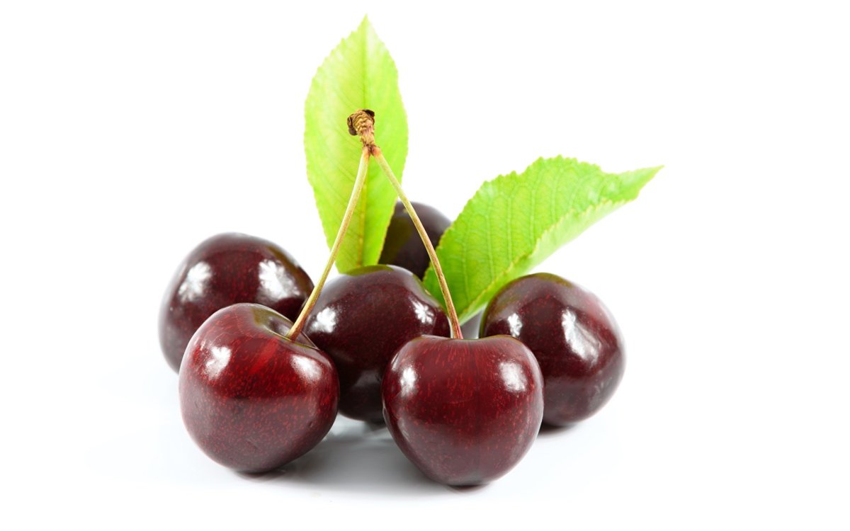 Вишня черешня на белом фоне