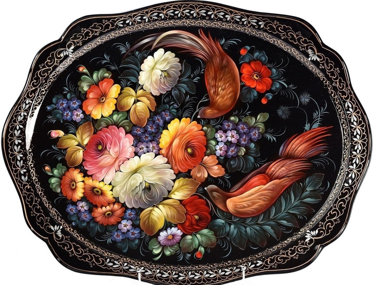 Цветы в росписи Жостово