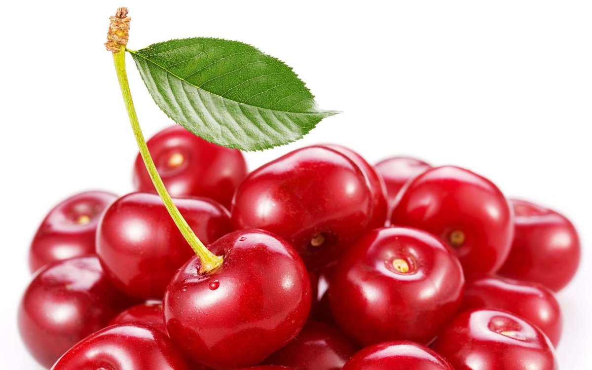 Черешня на белом фоне