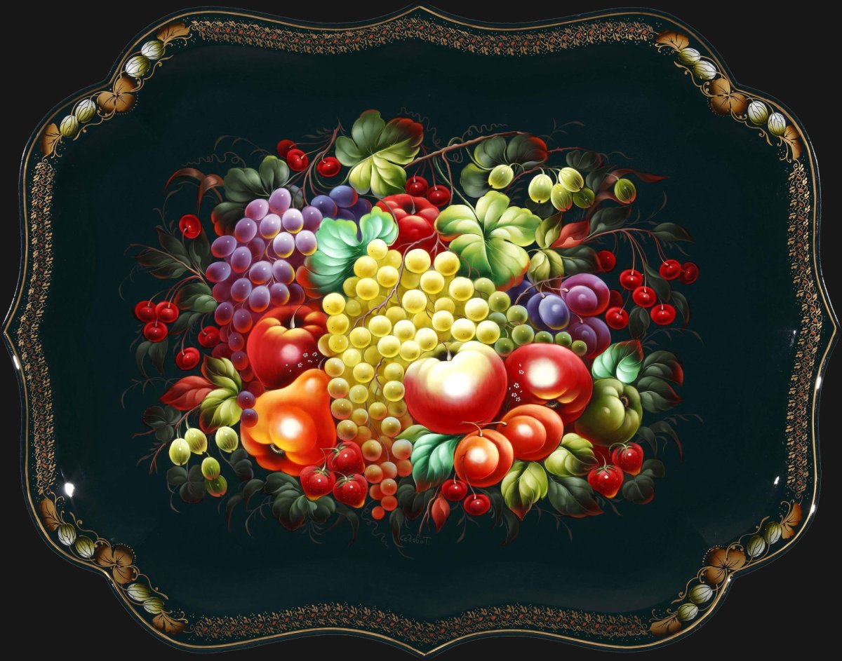 Жостовская роспись орнамент