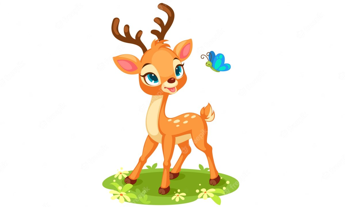 Олененок акварель